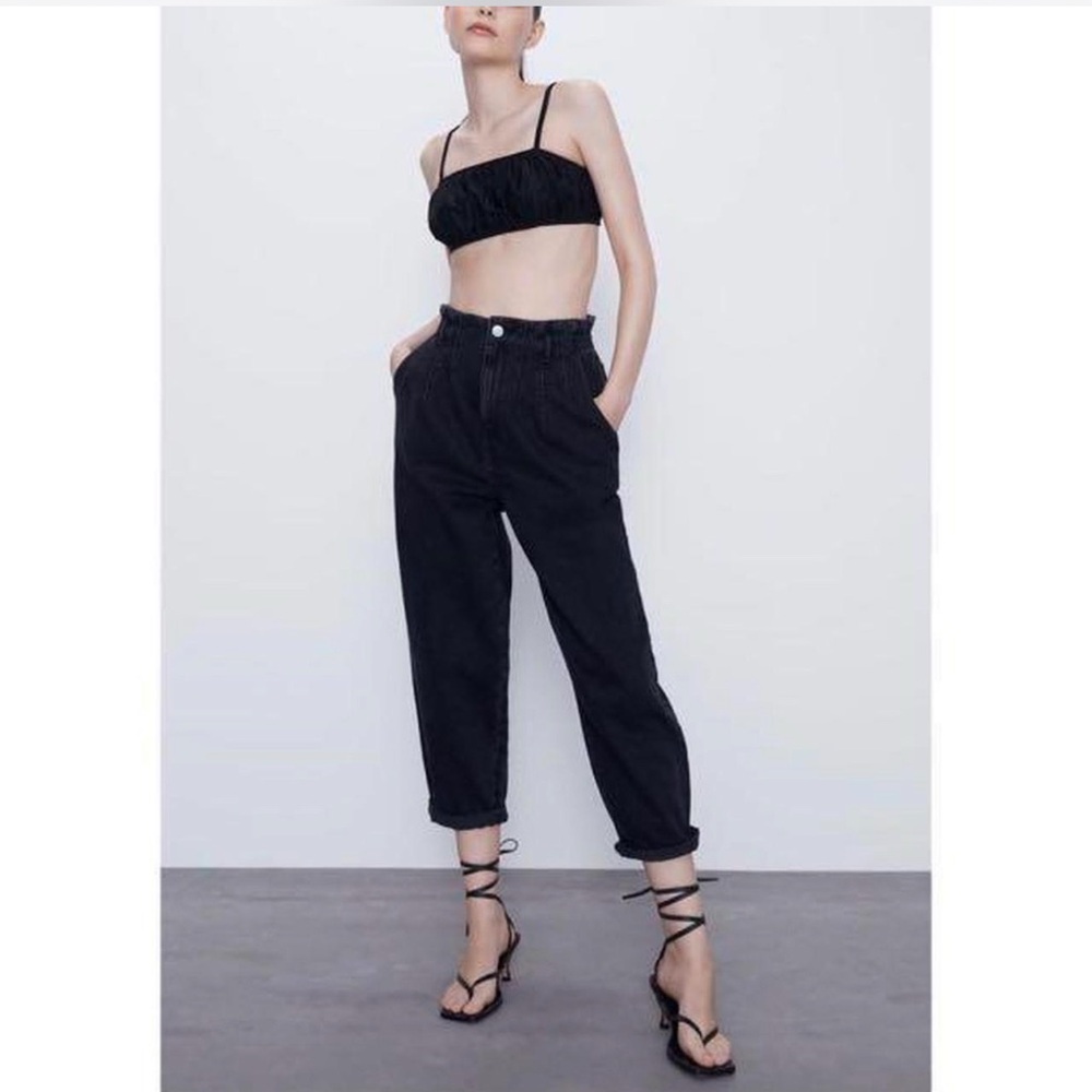 Zara Paperbag Black Jeans